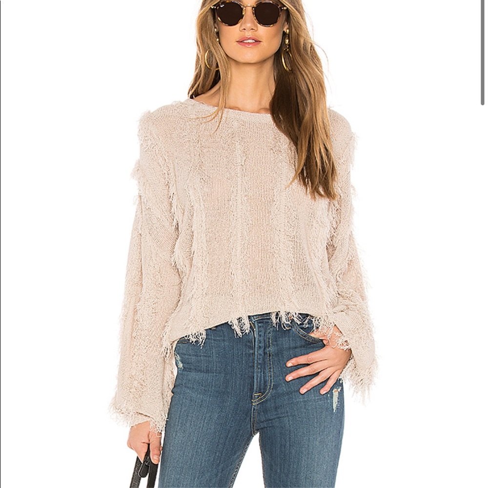 Chaser Slinky Fringe Pullover Sweater